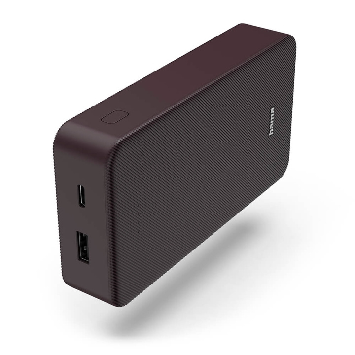 Hama Powerbank Colour 20 20000mAh USB-C+USB-A Plommon i gruppen SMARTPHONE & SURFPLATTOR / Laddare & Kablar / Powerbanks hos TP E-commerce Nordic AB (C71534)