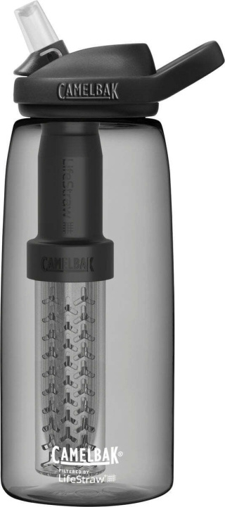 Camelbak Eddy+ 1L LifeStraw vattenflaska, grå i gruppen SPORT, FRITID & HOBBY / Friluftsliv / Termosar & Vattenflaskor hos TP E-commerce Nordic AB (C71765)