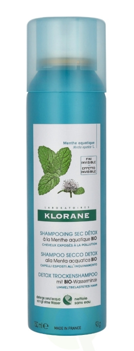 Klorane Detox Dry Shampoo With Organic Aquatic Mint 150 ml i gruppen SKÖNHET & HÄLSA / Hår & Styling / Hårvårdsprodukter / Torrschampo hos TP E-commerce Nordic AB (C71916)