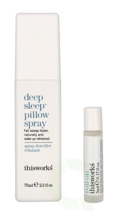 This Works Deep Sleep Pillow Talk Set 80 ml Pillow Spray 75ml/Stress Less 5ml i gruppen SKÖNHET & HÄLSA / Doft & Parfym / Övrig doft / Doftspridare hos TP E-commerce Nordic AB (C71949)