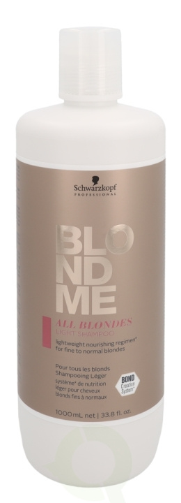 Schwarzkopf Blond Me All Blondes Light Shampoo 1000 ml For Fine To Normal Blondes i gruppen SKÖNHET & HÄLSA / Hår & Styling / Hårvårdsprodukter / Schampo hos TP E-commerce Nordic AB (C73842)