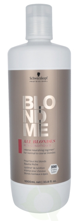 Schwarzkopf Blond Me All Blondes Rich Conditioner 1000 ml For Normal To Coarse Blondes i gruppen SKÖNHET & HÄLSA / Hår & Styling / Hårvårdsprodukter / Balsam hos TP E-commerce Nordic AB (C73844)