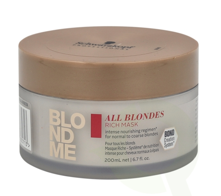 Schwarzkopf Blond Me All Blondes Rich Mask 200 ml For Normal To Coarse Blondes i gruppen SKÖNHET & HÄLSA / Hår & Styling / Hårvårdsprodukter / Hårinpackning hos TP E-commerce Nordic AB (C73845)