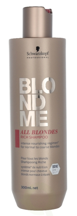 Schwarzkopf Blond Me All Blondes Rich Shampoo 300 ml For Normal Coarse Blondes i gruppen SKÖNHET & HÄLSA / Hår & Styling / Hårvårdsprodukter / Schampo hos TP E-commerce Nordic AB (C73847)