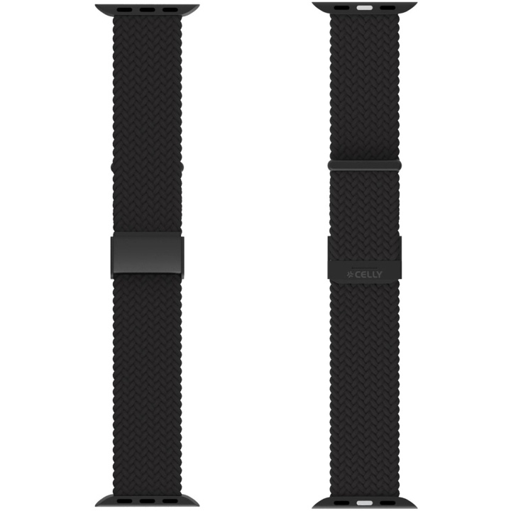 Celly Armband till Apple Watch 42/44/45mm Flätat Svart i gruppen SMARTPHONE & SURFPLATTOR / Träning, hem & fritid / Apple Watch & tillbehör / Tillbehör hos TP E-commerce Nordic AB (C74700)