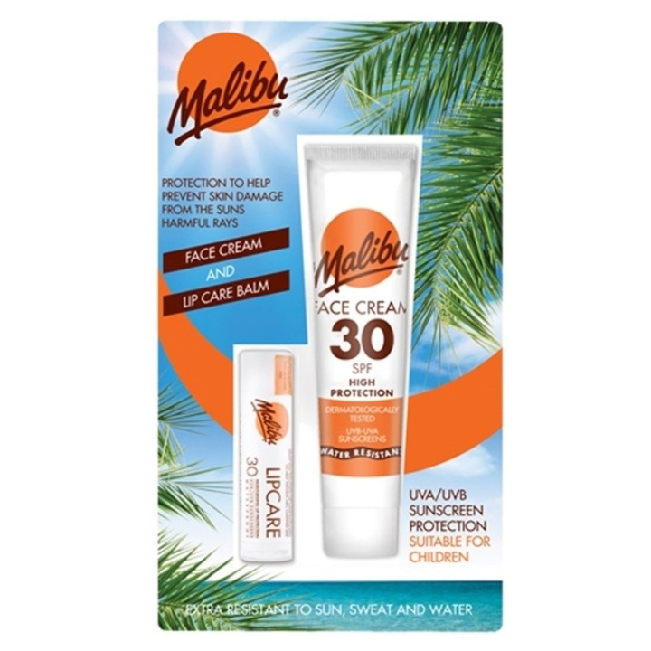 Malibu Sun Face Cream & Lipbalm SPF30 Blister Duo i gruppen SKÖNHET & HÄLSA / Hudvård / Solskydd & Tanning / Solskydd hos TP E-commerce Nordic AB (C74747)