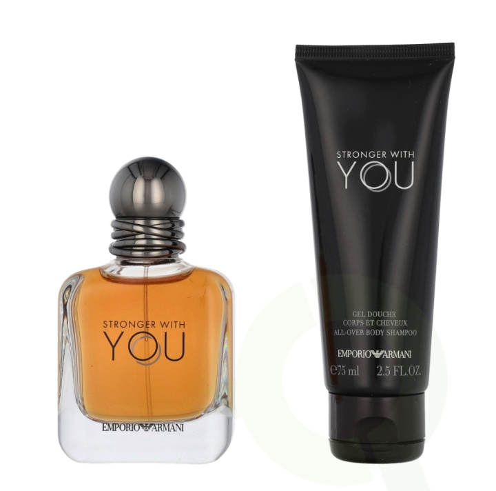 Armani Stronger With You Giftset 125 ml Edt Spray 50ml/Shower Gel 75ml i gruppen SKÖNHET & HÄLSA / Presentkit / Presentkit För Honom hos TP E-commerce Nordic AB (C74992)