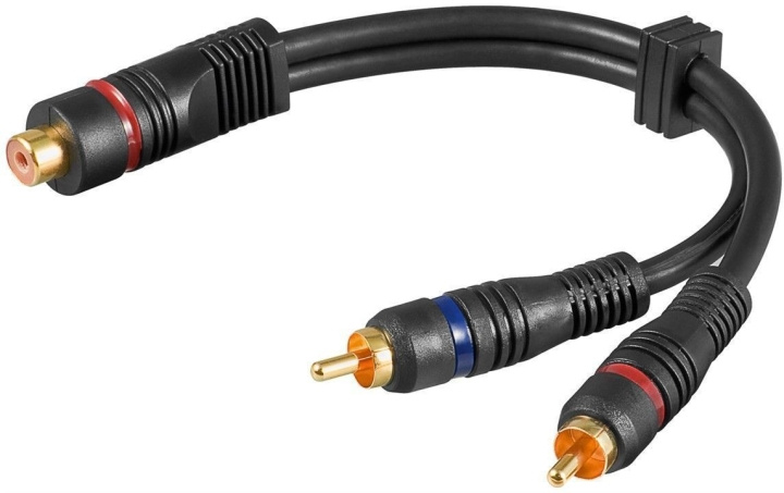 Goobay 2 x RCA hane - RCA hona -y-kabel, 20 cm i gruppen HEMELEKTRONIK / Kablar & Adaptrar / RCA-kablar & adaptrar / Adaptrar hos TP E-commerce Nordic AB (C75124)