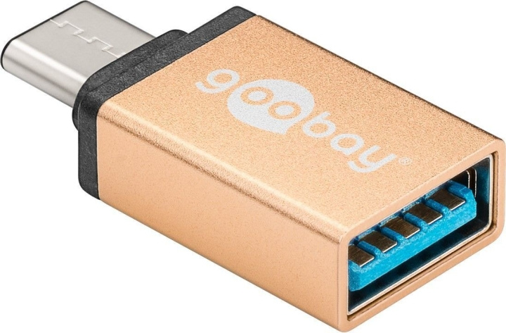 Goobay USB-C till A 3.0-adapter, guld i gruppen DATORER & KRINGUTRUSTNING / Datorkablar / USB-kablar / USB-C hos TP E-commerce Nordic AB (C75154)