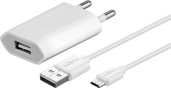 Goobay Micro-USB 5 W laddare + kabel, 1 m, vit i gruppen SMARTPHONE & SURFPLATTOR / Laddare & Kablar / Väggladdare / Väggladdare microUSB hos TP E-commerce Nordic AB (C75181)