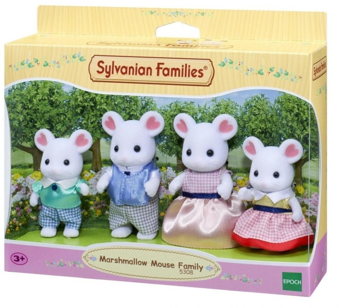 Sylvanian Families Familj Marshmallow Mouse i gruppen LEKSAKER, BARN- & BABYPRODUKTER / Leksaker / Dockor & Tillbehör hos TP E-commerce Nordic AB (C75210)