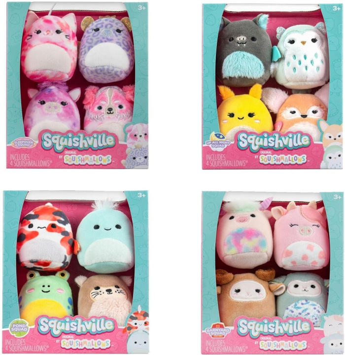 Squishmallows Squishvilles S7-figurkit, 4 delar i gruppen LEKSAKER, BARN- & BABYPRODUKTER / Babyleksaker / Gosedjur hos TP E-commerce Nordic AB (C75318)