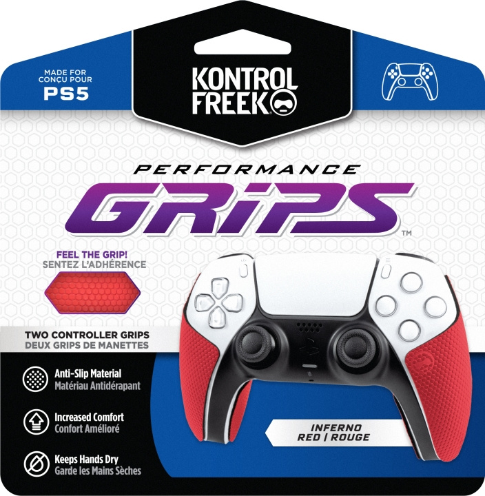 KontrolFreek Performance Grips, röd (PS5) i gruppen HEMELEKTRONIK / Spelkonsoler & Tillbehör / Sony PlayStation 5 hos TP E-commerce Nordic AB (C75460)