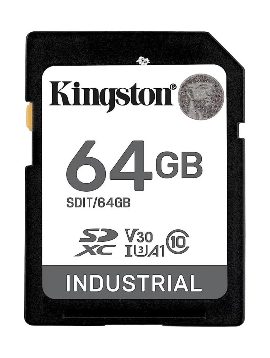 Kingston 64G SDXC Industrial pSLC Class10, UHS-I,U3,V30, A1 SD-kort i gruppen HEMELEKTRONIK / Lagringsmedia / Minneskort / SD/SDHC/SDXC hos TP E-commerce Nordic AB (C75503)