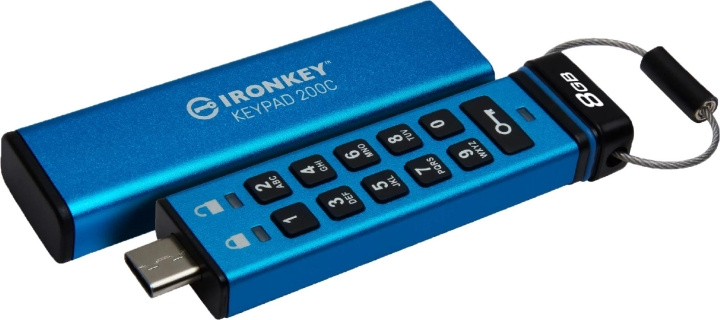 Kingston 8 GB USB-C IronKey Keypad 200C, FIPS 140-3 Lvl 3 AES-256 i gruppen HEMELEKTRONIK / Lagringsmedia / USB-minnen / USB-C hos TP E-commerce Nordic AB (C75504)