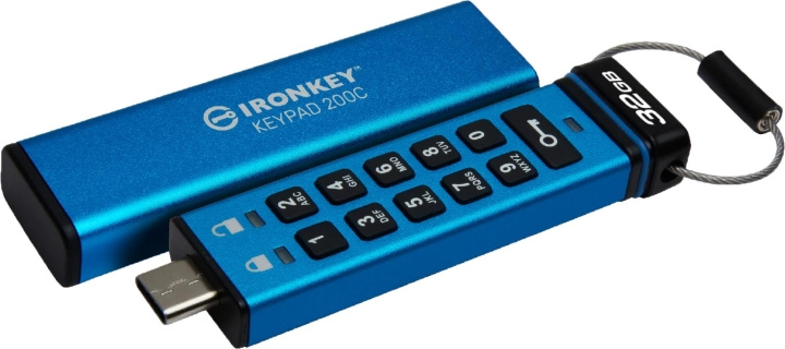 Kingston 32GB USB-C IronKey Keypad 200C, FIPS 140-3 Lvl 3 AES-256 i gruppen HEMELEKTRONIK / Lagringsmedia / USB-minnen hos TP E-commerce Nordic AB (C75506)