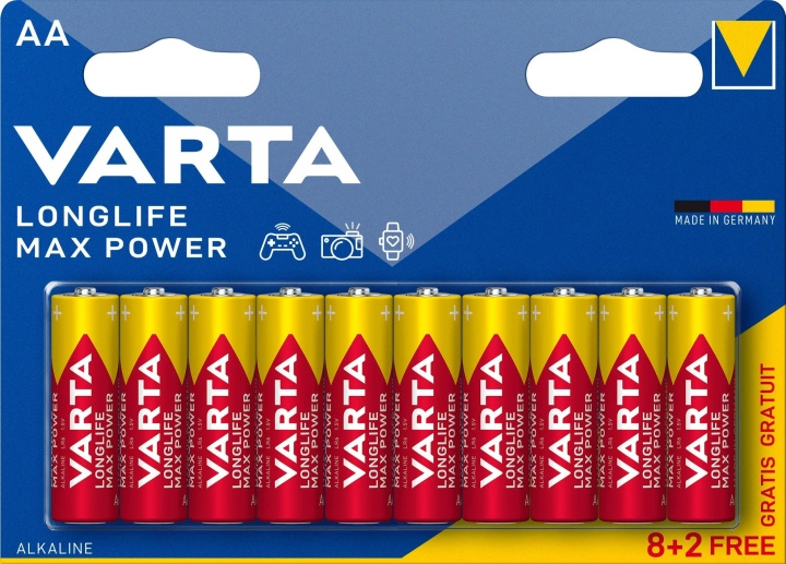 Varta Longlife Max Power AA 10 Pack (8+2) i gruppen HEMELEKTRONIK / Batterier & Laddare / Batterier / AA hos TP E-commerce Nordic AB (C75559)