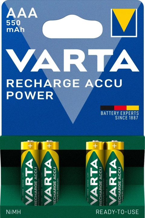 Varta Recharge Charge Accu Power AAA 550mAh 4 Pack i gruppen HEMELEKTRONIK / Batterier & Laddare / Batterier / AAA hos TP E-commerce Nordic AB (C75564)