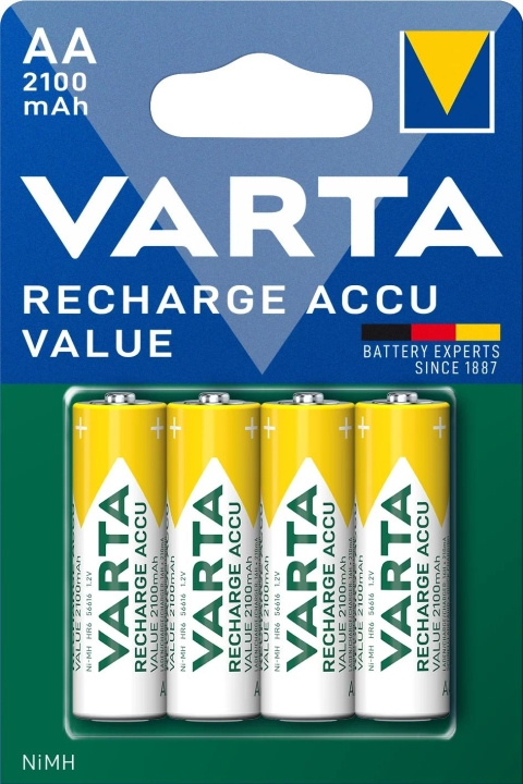 Varta Recharge Charge Accu Value AA 2100mAh 4 Pack i gruppen HEMELEKTRONIK / Batterier & Laddare / Batterier / AA hos TP E-commerce Nordic AB (C75566)