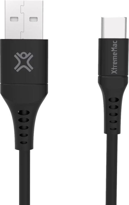 XtremeMac Flexibelt usb-A till usb-C, 1m, svart i gruppen SMARTPHONE & SURFPLATTOR / Laddare & Kablar / Kablar / Kablar Typ C hos TP E-commerce Nordic AB (C75679)