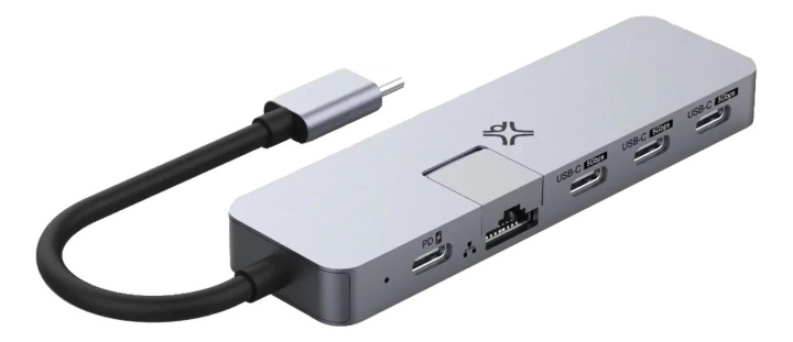 XtremeMac Hub USB-C max pro, 5 portar (3* usb-c, usb-c pd, ethernet rj4 i gruppen DATORER & KRINGUTRUSTNING / Datortillbehör / USB-hubbar hos TP E-commerce Nordic AB (C75681)