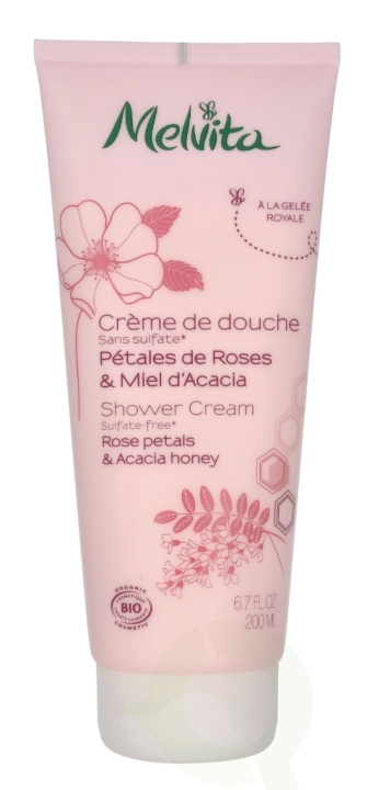 Melvita Shower Cream - Rose Petals&Acacia Honey 200 ml i gruppen SKÖNHET & HÄLSA / Hudvård / Kroppsvård / Bad & Duschcreme hos TP E-commerce Nordic AB (C75996)