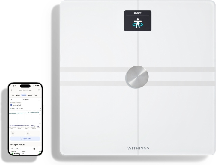 Withings Body Comp White våg för kroppssammansättning med wifi-anslutning i gruppen SKÖNHET & HÄLSA / Hälsovård / Personvågar hos TP E-commerce Nordic AB (C76131)