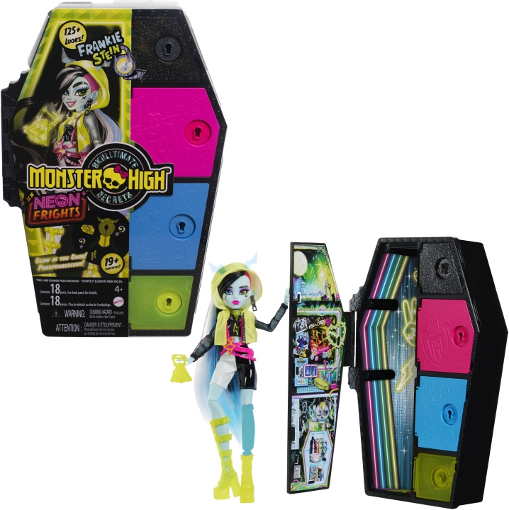 Monster High Skulltimate Secrets: Neon Frights Frankie - modedocka i gruppen LEKSAKER, BARN- & BABYPRODUKTER / Leksaker / Dockor & Tillbehör hos TP E-commerce Nordic AB (C76162)