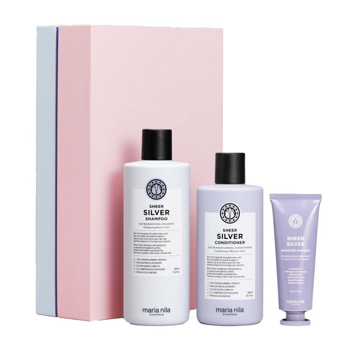 Maria Nila Giftset Maria Nila Sheer Silver Beauty Box i gruppen SKÖNHET & HÄLSA / Hår & Styling / Hårvårdsprodukter / Hårfärg / Silverschampo hos TP E-commerce Nordic AB (C76291)