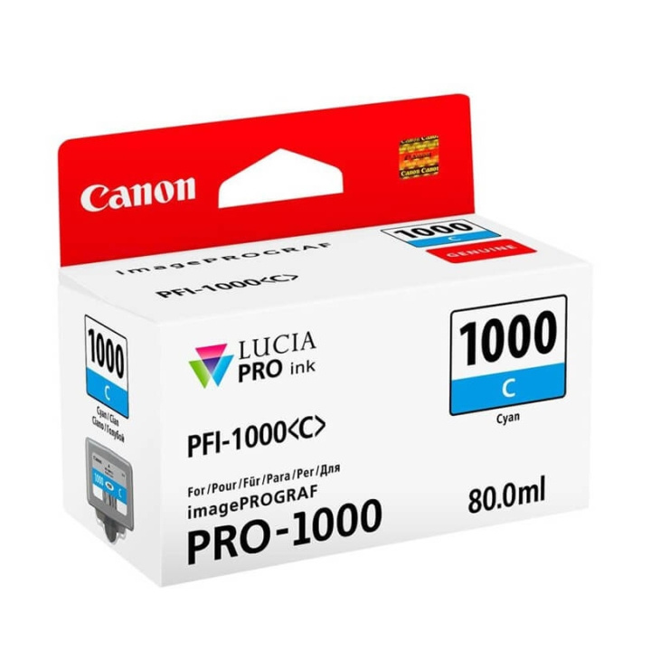 Canon Bläck 0547C001 PFI-1000 Cyan i gruppen DATORER & KRINGUTRUSTNING / Skrivare & Tillbehör / Bläck & Toner / Bläckpatroner / Canon hos TP E-commerce Nordic AB (C76476)