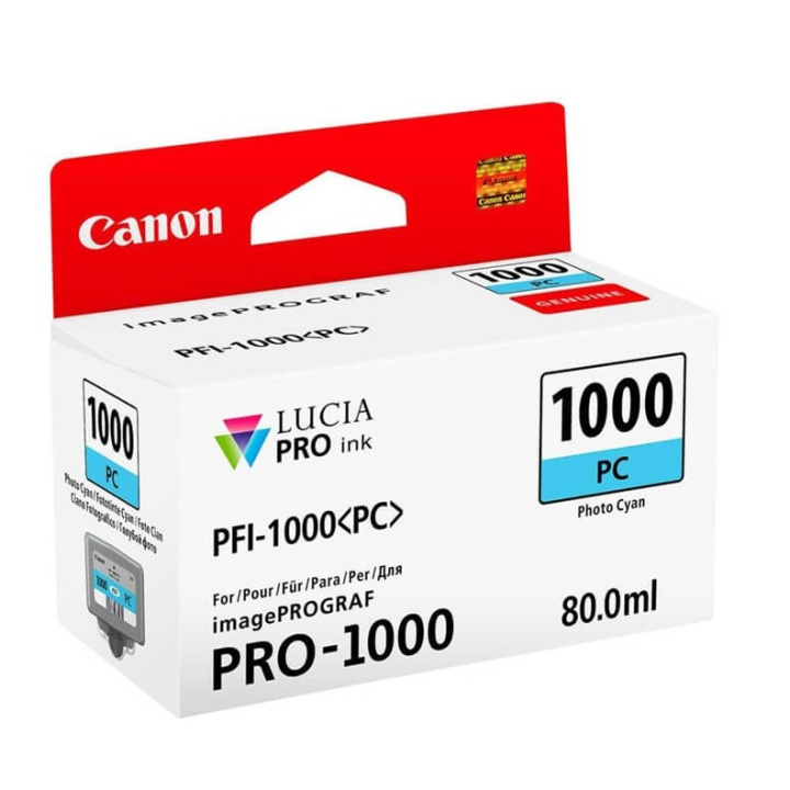 Canon Bläck 0550C001 PFI-1000 Fotocyan i gruppen DATORER & KRINGUTRUSTNING / Skrivare & Tillbehör / Bläck & Toner / Bläckpatroner / Canon hos TP E-commerce Nordic AB (C76479)