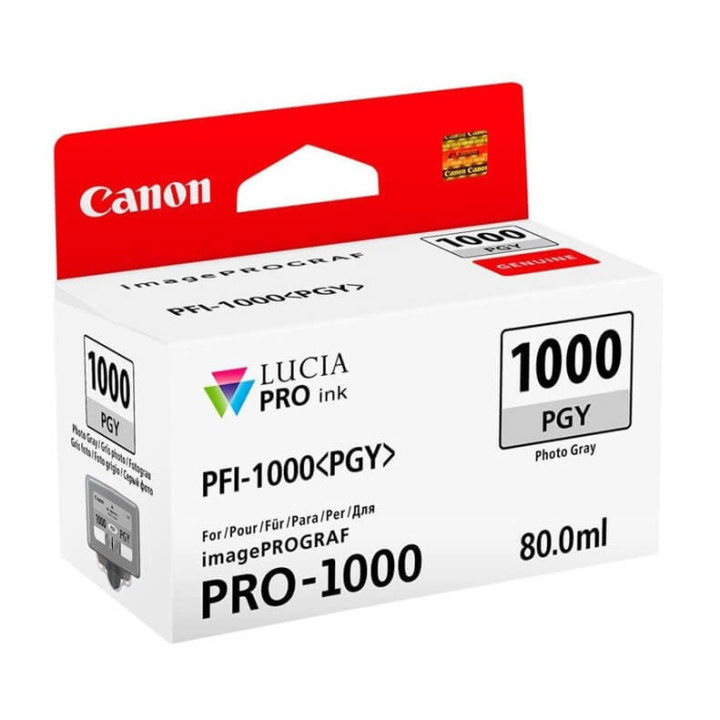 Canon Bläck 0553C001 PFI-1000 Fotogrå i gruppen DATORER & KRINGUTRUSTNING / Skrivare & Tillbehör / Bläck & Toner / Bläckpatroner / Canon hos TP E-commerce Nordic AB (C76482)