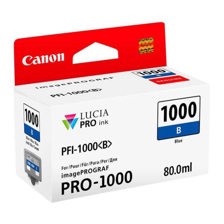 Canon Bläck 0555C001 PFI-1000 Blå i gruppen DATORER & KRINGUTRUSTNING / Skrivare & Tillbehör / Bläck & Toner / Bläckpatroner / Canon hos TP E-commerce Nordic AB (C76484)