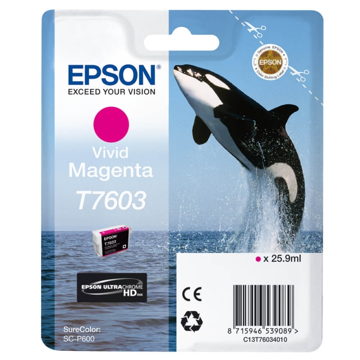 Epson Bläck UltraChrome HD T76034N10 Vivid Magenta i gruppen DATORER & KRINGUTRUSTNING / Skrivare & Tillbehör / Bläck & Toner / Bläckpatroner / Epson hos TP E-commerce Nordic AB (C76543)