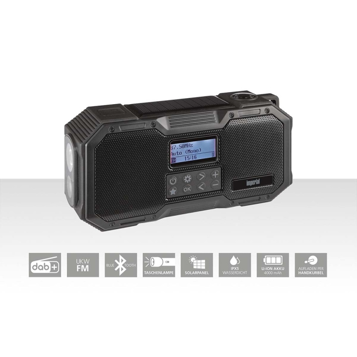 imperial DABMAN OR 1 Robust DAB+ / FM / Bluetooth utomhusradio / vevradio Svart i gruppen HEMELEKTRONIK / Ljud & Bild / Hemmabio, HiFi & Bärbart / Radio & Väckarklockor / Radio hos TP E-commerce Nordic AB (C76557)