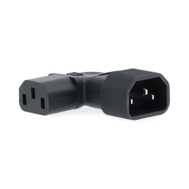 Nedis Extension Plug | IEC-320-C13 | IEC-320-C14 | Vinklat vänster | Nickelplaterad | PVC | Svart | Låda | 1 st i gruppen DATORER & KRINGUTRUSTNING / Datorkablar / Apparatkablar hos TP E-commerce Nordic AB (C76673)