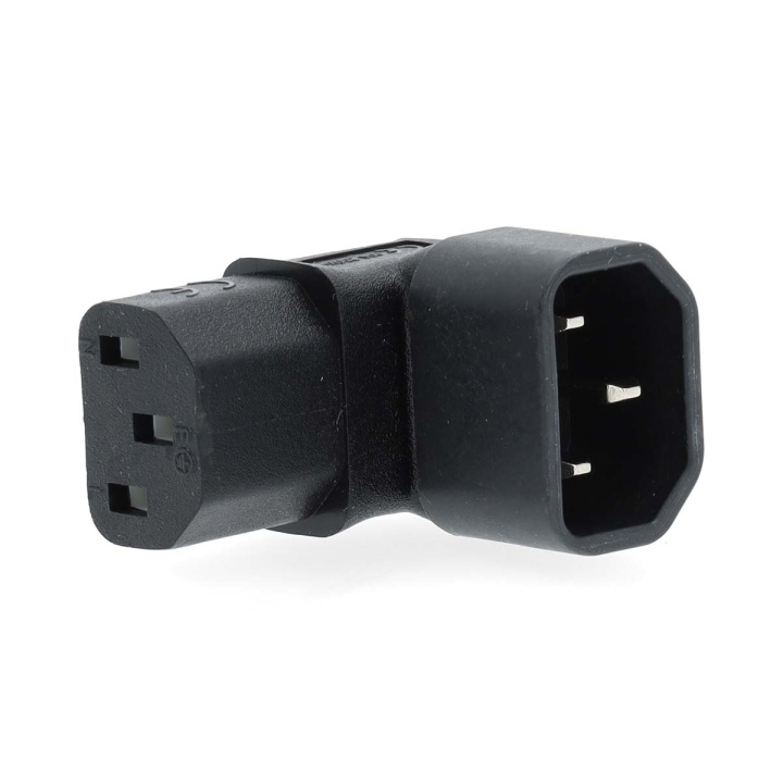 Nedis Extension Plug | IEC-320-C13 | IEC-320-C14 | Vinklat 90° | Nickelplaterad | PVC | Svart | Låda | 1 st i gruppen DATORER & KRINGUTRUSTNING / Datorkablar / Apparatkablar hos TP E-commerce Nordic AB (C76674)