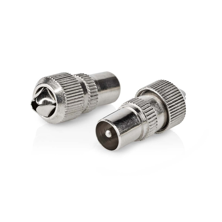 Nedis IEC (coax) | Rak | Hane | Nickelplaterad | 75 Ohm | Skruva | Kabel input diameter: 7.0 mm | Metall | Silver | 2 st. | Låda i gruppen HEMELEKTRONIK / Ljud & Bild / TV & Tillbehör / Antenner & Tillbehör hos TP E-commerce Nordic AB (C76682)