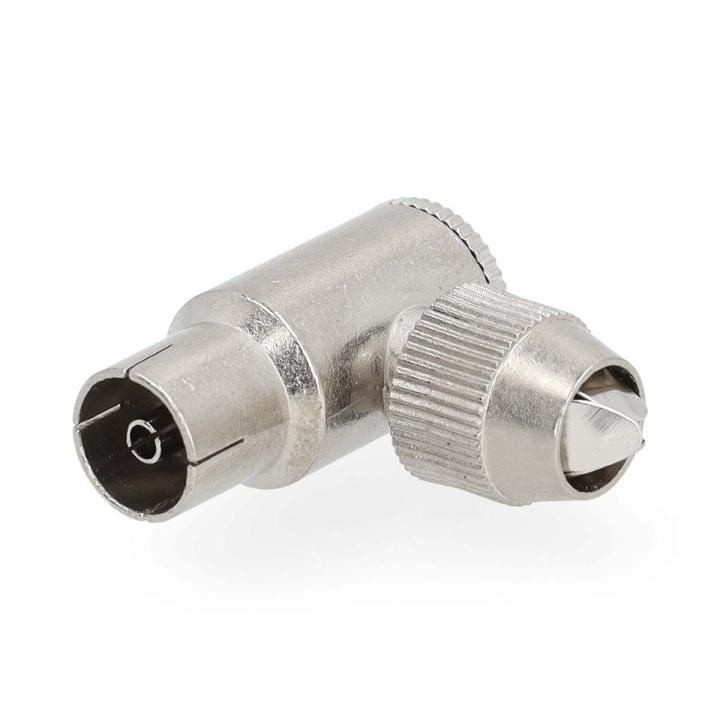 Nedis IEC (coax) | Vinklat 90° | Hona | Nickelplaterad | 75 Ohm | Skruva | Kabel input diameter: 7.0 mm | Metall | Silver | 2 st. | Gift Box with Euro Lock i gruppen HEMELEKTRONIK / Kablar & Adaptrar / Antennkablar & Tillbehör / Tillbehör hos TP E-commerce Nordic AB (C76688)