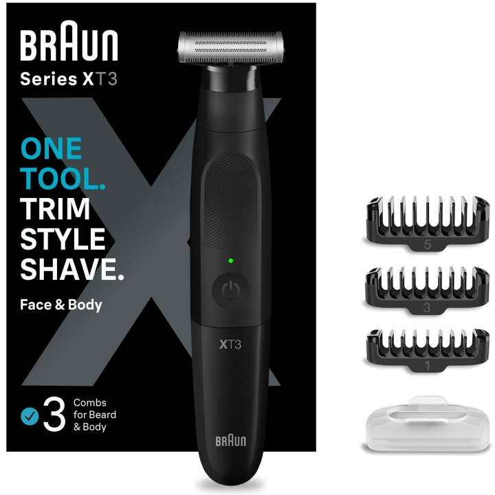 Braun Hybridtrimmer XT3100 3-kammar i gruppen SKÖNHET & HÄLSA / Hår & Styling / Rakning & Trimning / Skäggtrimmers & Tillbehör hos TP E-commerce Nordic AB (C76772)