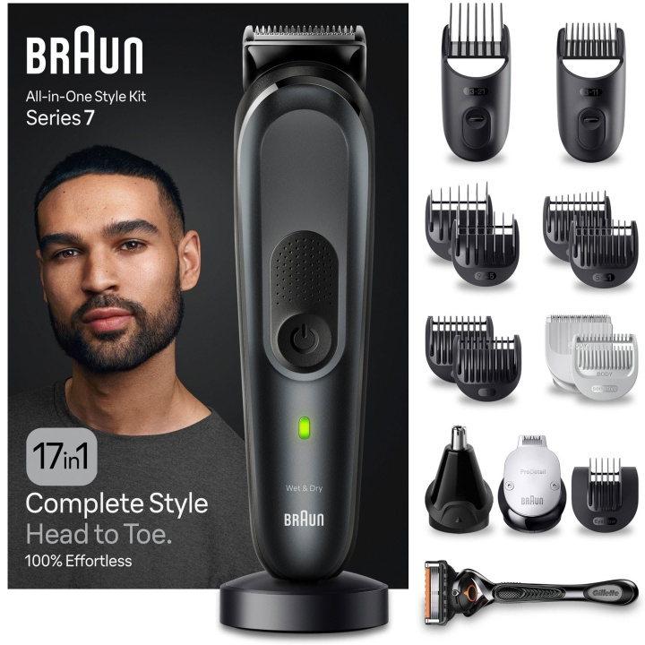 Braun Multitrimmer 17-i-1 kit MGK7491 i gruppen SKÖNHET & HÄLSA / Hår & Styling / Rakning & Trimning / Hårtrimmers hos TP E-commerce Nordic AB (C76775)