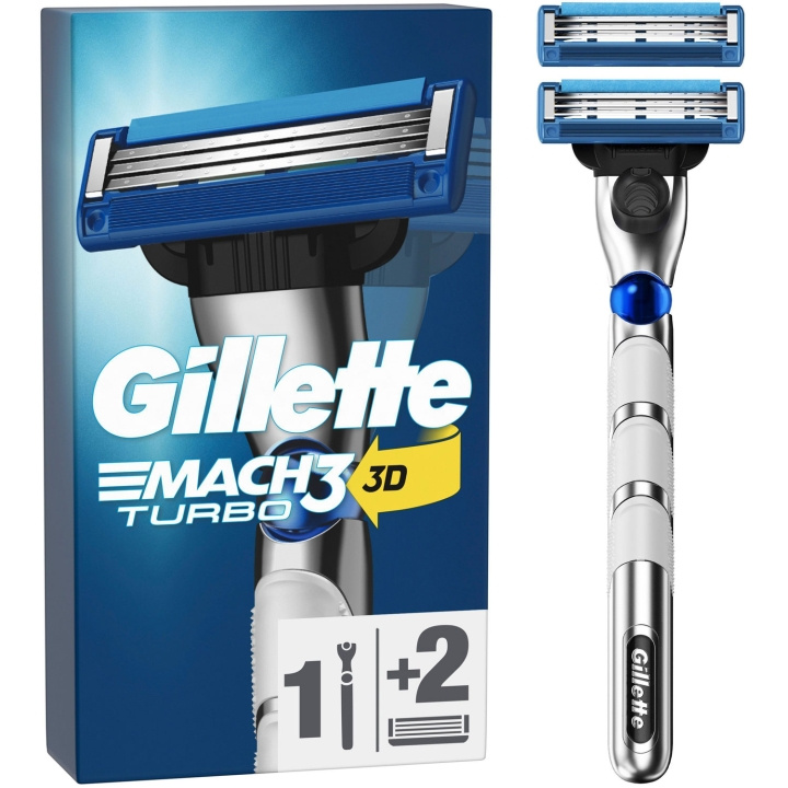 Gillette Rakhyvel Mach3 Turbo 2st rakblad i gruppen SKÖNHET & HÄLSA / Hår & Styling / Rakning & Trimning / Rakhyvlar & Tillbehör hos TP E-commerce Nordic AB (C76778)