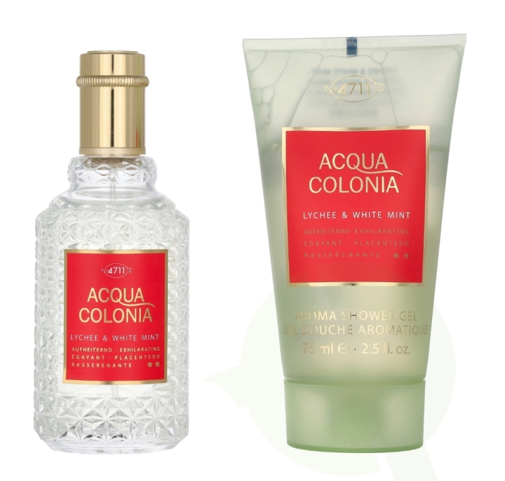 4711 Acqua Colonia Lychee & White Mint Giftset 125 ml Edc Spray 50ml/Shower Gel 75ml i gruppen SKÖNHET & HÄLSA / Doft & Parfym / Parfym / Parfym för henne hos TP E-commerce Nordic AB (C76947)