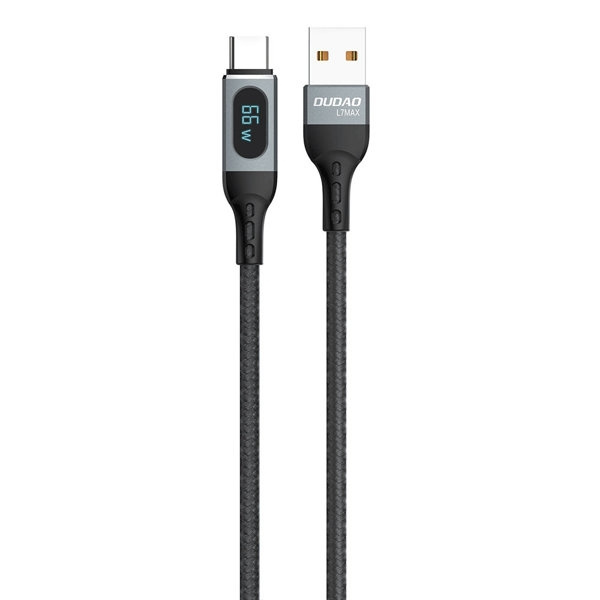 Dudao L7Max USB-A till USB-C-kabel 66W 1m svart i gruppen DATORER & KRINGUTRUSTNING / Datorkablar / USB-kablar / USB-C hos TP E-commerce Nordic AB (C77123)