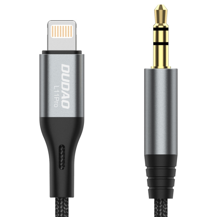 Dudao L11PRO 3,5mm Jack till Lightning-kabel 1m grå i gruppen SMARTPHONE & SURFPLATTOR / Laddare & Kablar / Kablar / Kablar Lightning hos TP E-commerce Nordic AB (C77134)