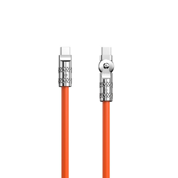 Dudao L24CC USB-C till USB-C Vinklad kabel 120W 1m rotation 180° orange i gruppen DATORER & KRINGUTRUSTNING / Datorkablar / USB-kablar / USB-C hos TP E-commerce Nordic AB (C77144)