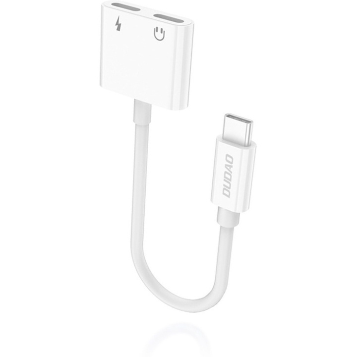 Dudao L13C USB-C till USB-C/USB-C-adapter Vit i gruppen DATORER & KRINGUTRUSTNING / Datorkablar / USB-kablar / USB-C hos TP E-commerce Nordic AB (C77153)