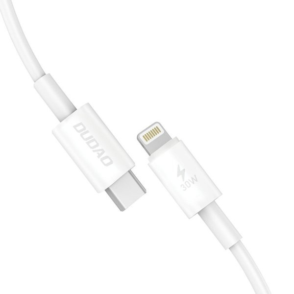 Dudao L6W USB-C till Lightning-kabel 30W PD 1m vit i gruppen DATORER & KRINGUTRUSTNING / Datorkablar / USB-kablar / USB-C hos TP E-commerce Nordic AB (C77156)