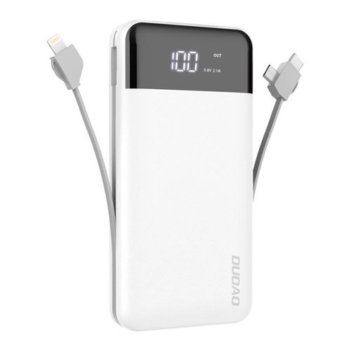 Dudao K1Pro powerbank 20000mAh 15Watt 4xcables vit i gruppen SMARTPHONE & SURFPLATTOR / Laddare & Kablar / Powerbanks hos TP E-commerce Nordic AB (C77172)