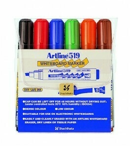 Artline set med whiteboardpennor, snedställd spets, 6 färger i gruppen HEM, HUSHÅLL & TRÄDGÅRD / Kontorsmaterial / Pennor hos TP E-commerce Nordic AB (C77294)